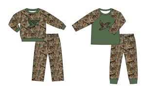 ชุดเสื้อผ้าเด็กผู้ชาย 2 ชิ้น แบรนด์ Custom Boutique Casual Hunting Branches ลายเป็ดมัลลาร์ด ผ้าฝ้ายผสมสแปนเด็กซ์ เสื้อแขนยาว กางเกงขายาว ชุดคู่สำหรับพี่น้อง - Product Image 6