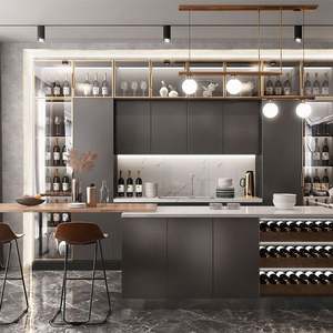 Nouvelle conception de cuisine modulaire de luxe complète, style européen, blanc brillant, meubles de cuisine avec rangement, armoires de cuisine avec accessoires - Product Image 1