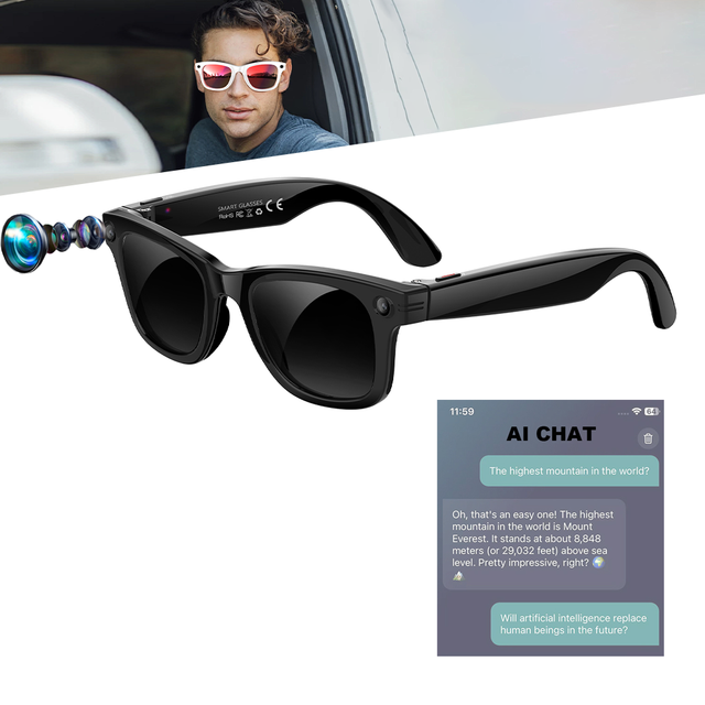 Wholesale Smart Glasses with Camera 500W 1080P Video AI Translation 12H Playtime IP66 Waterproof TR90 Frame Lightweight Design
