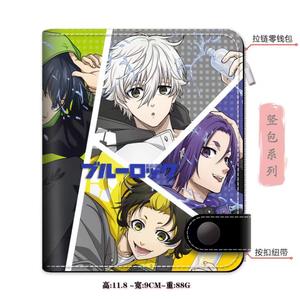 10 disegni 11.8*9cm nuovo arrivo <span class=keywords><strong>blu</strong></span> lucchetto portafogli PU per donne alla moda HD personaggio dei cartoni animati Anime portafogli di lusso - Product Image 2