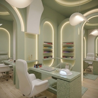 Table de manucure professionnelle pour salon de beauté, en bois et métal, avec tiroir de rangement, collecteur de poussière, mobilier sur mesure pour boutique, intérieur commercial, LED