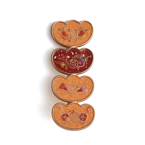 Women Chinese Style Enamel Cloud Shape Hair Clip Barrette Wholesale, Custom Pattern <b>Gold</b> Plated Hair Barrette - Product Image 6