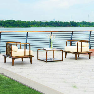 Ensemble de canapés d'extérieur avec structure en acier inoxydable, résistant aux intempéries, pour jardin, cour, villa, balcon. - Product Image 3