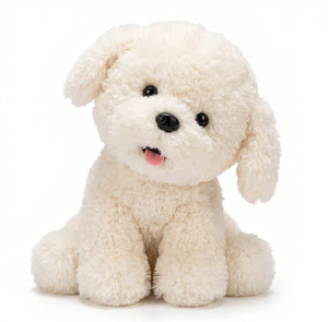 Peluche Interattivo di Cucciolo Bichon con Testa Inclinabile, Brillante e Adorabile, Imbottito in Cotone PP, Canta e Parla - Product Image 1