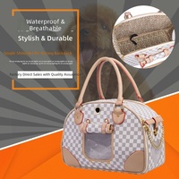 Sac de transport imprimé pour animaux de compagnie, sac à main de voyage respirant en maille pour chat et chien, valise à roulettes pliable et portable pour l'extérieur