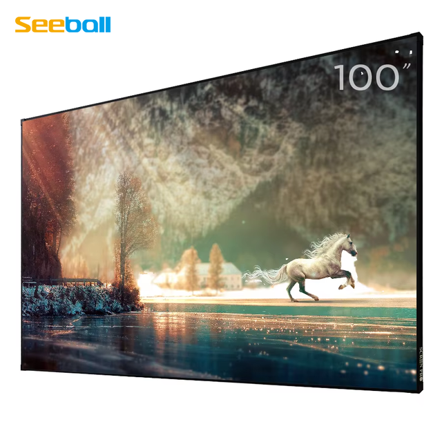 Hot Selling 100 Inch UST ALR Home Cinema Screen Wall-Mounted PET Fixed Frame Ambient Light Rejecting Projection HD 4K 16:9 160