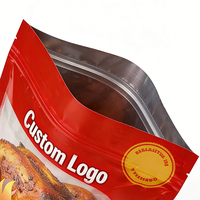 Sacs d'emballage personnalisés imprimés pour poulet rôti chaud, poulet frit entier, poulet de rôtisserie, avec fermeture éclair refermable pour micro-ondes