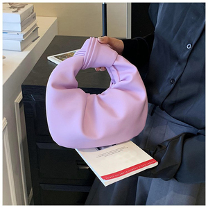 Trendy Fashion Lady Half <strong>Round</strong> <strong>Bags</strong> Cute Wrinkle Mini Handbag for Women - Product Image 6