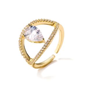 Bague RAKOL RP2246 en zircon plaqué or brillant de luxe pour mariage, bijoux fins - Product Image 1