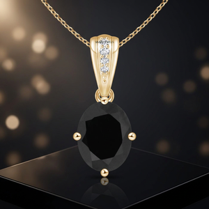 Pendentif en diamant naturel taille ovale, classique, pour femme, à porter au quotidien, plaqué rhodium, or 10K 14K 18K, argent 925 935, cadeau, fête - Product Image 1