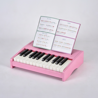 Portable Wooden Children's Electronic Keyboard Musical Instrument 25-Key Piano Toy Education Toy for Ages 7-12