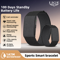 Montre connectée GPS sportive étanche LIGE H59MAX pour l'extérieur, moniteur de santé et d'oxygène sanguin, bracelet intelligent pour femmes et hommes, fine et légère