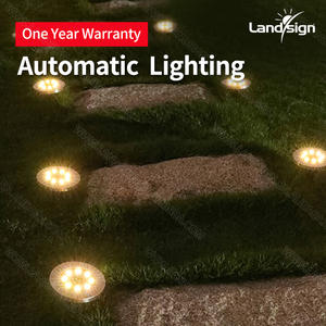 Luz de Tierra solar RGB para exteriores con 8 discos LED, iluminación impermeable para paisaje de jardín para camino de césped, patio, cubierta de entrada - Product Image 4