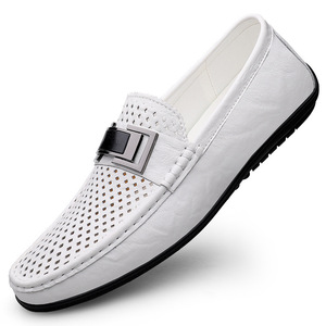 Men's Black Casual Lightweight Genuine Leather Slip-On Loafers with PU Lining Rubber Outsole Summer/Autumn/Spring-Fashion Trend - Product Image 2