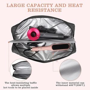 Bolsa Organizadora de Herramientas para el Cabello Resistente al Calor, Portátil, para Viajes, Bolsa de Almacenamiento Grande para Rizadores de Pelo - Product Image 4