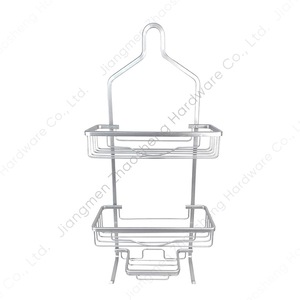 Estante de Almacenamiento para Cabezal de Ducha de Aluminio, 3 Niveles, Rectangular, Montado en la Pared, Sin Necesidad de Perforación, Plateado, para Baño - Product Image 1