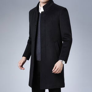 Cappotto Invernale con Collo Alto per <span class=keywords><strong>Uomo</strong></span> di Mezza Età, Stile <span class=keywords><strong>Trench</strong></span> Lungo - Product Image 5