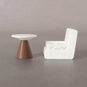 Meubles miniatures de simulation Ob11 : Canapé, chaise, mini table ronde – Décorations et ornements pour scène de salon de <span class=keywords><strong>maison</strong></span> de poupée - Product Image 3