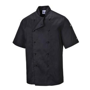 PORTWEST - C734BKRL Kent chefs chaqueta negra-EAN 5036108176915 CHEFS AND FOOD INDUSTRY WORKWEAR - Product Image 1