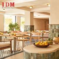 Usine IDM, ensemble table à manger d'hôtel moderne et de luxe, design chaise en bois massif pour restaurant commercial et appartement