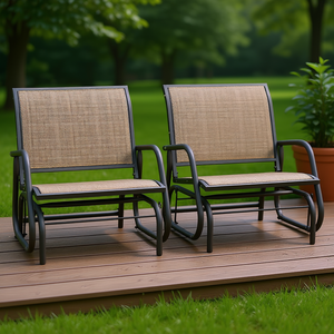 Ensemble de 2 chaises de jardin Db Porch Glider, en tissu maillé respirant, avec structure en acier, design contemporain - Product Image 2