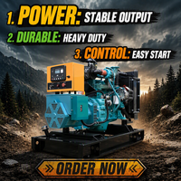 Generator Gas Diesel 30kw 50kw Konsumsi Bahan Bakar Rendah Tipe Open Frame OEM ODM Kustom untuk Solusi Daya Darurat Pabrik saat Mati Listrik