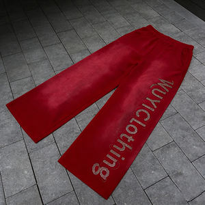 Pantalon de survêtement baggy Y2K de luxe pour homme Stone - Coton de haute qualité, délavage vintage, coupe décontractée à jambe large - Product Image 2