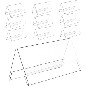 Porte-affiche de bureau en acrylique en forme de V double face pour table de conférence <span class=keywords><strong>présentoir</strong></span> de plaque signalétique poli pour la publicité - Product Image 1
