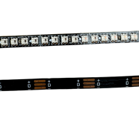 PCB noir Ultra étroit PCB 4mm largeur DC5V WS2812-2020 300EDs/m bande lumineuse RGBIC adressable individuellement IP20 0.5m-2m de long