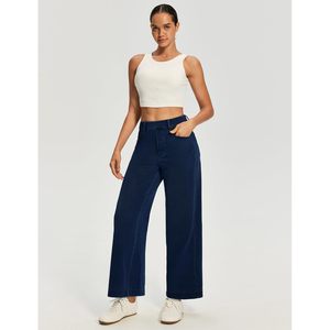 Jeans Anchos de Mujer FOXA, Pantalones de Mezclilla Elásticos de Cintura Alta, Estilo Casual, Largo hasta el Tobillo - Product Image 3