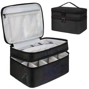 Organisateur de médicaments de voyage en tissu non tissé, sac de rangement verrouillable à double couche avec poignée supérieure pour médicaments d'urgence - Product Image 2