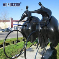 Escultura Abstracta de Diseño Nuevo, Escultura de Bronce de una Persona Montando en Bicicleta