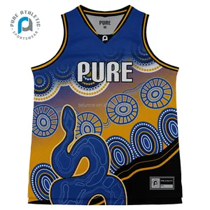 Australië Aboriginal Art Basketbal Jersey Custom Team Dragen Basketbal Jersey Sublimatie Inheemse Nbll Basketbal Uniformen