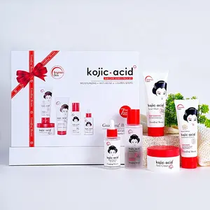 ชุดผลิตภัณฑ์บำรุงผิวหน้าจาก Kojic Acid ช่วยลดริ้วรอยจุดด่างดำขาวมีตราสินค้าเฉพาะชุดครีมกันแดดครีมล้างหน้า (ใหม่)