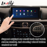 صندوق واجهة أندرويد 13 بسعة 8+128 جيجابايت مع كاربلاي وأندرويد أوتو لسيارات لكزس LX570 وLX450d مع نظام ملاحة 2014- واجهة فيديو Lsailt