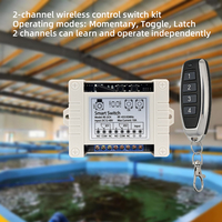 Télécommande à code fixe 2 canaux 315 MHz pour aérateurs d'aquaculture et équipements industriels DC9-48V, portée 100 m