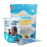 Sachet refermable personnalisé imprimé pour aliments et friandises pour chiens, emballage en plastique de qualité alimentaire avec fermeture éclair et trou de suspension