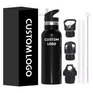 Promotional Drinkware Customized 3 Lids Free Sample Water Bottles Double Wall Vacuum Insulated Stainless Steel Tumbler With Logo