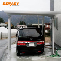 Système de stationnement automobile moderne SOEASY, structure de stationnement solaire au sol en aluminium pour un seul carport, 3 kW