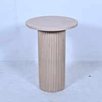 Table de bar ronde en bois de style vintage nordique pour 6 personnes, idéale pour les mariages, les bistrots, les événements et les fêtes