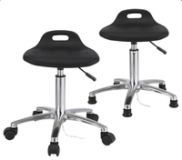 Nouvelle conception de chaises pivotantes en acier pour laboratoire hospitalier, tabourets de laboratoire antistatiques avec siège mobile en PU pour l'école et l'usage industriel
