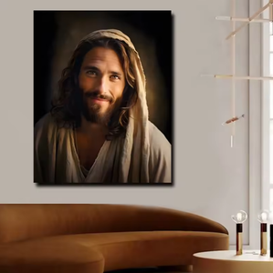 Atacado Sorridente Jesus Lona Pintura Jesus Arte Cristã <span class=keywords><strong>Wall</strong></span> Art Pastor Presente Jesus Retrato Igreja Decoração - Product Image 2