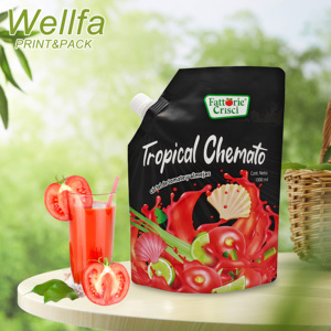 Bolsa de Pie con Boquilla Impreso Personalizado Aluminizado Coccíon al Vapor Salsas Tomatos Salsas 150/200/250ml Líquido Pouch - Product Image 1