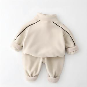 Completo Invernale 2026 Nuovo Completo Casual per Bambini: Felpa in Velluto con Mezza Zip e Pantaloni, Set Due Pezzi Ispessito - Product Image 2