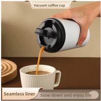 Tasse à café isotherme portable en acier inoxydable 304, double paroi, avec échelle graduée, idéale pour les cadeaux d'affaires et le bureau