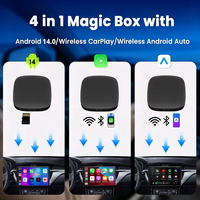 Boîtier AI CarPlay sans fil avec système Android 14 pour Netflix et YouTube, 2 Go + 16 Go, prend en charge le téléchargement d'applications, la mise en miroir à écran partagé