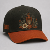Cappellino da Baseball Personalizzato con Stampa Old English, 5 Pannelli, Visiera Curva, Stile Dad Hat, Streetwear West Coast, Vendita all'Ingrosso, MOQ Basso