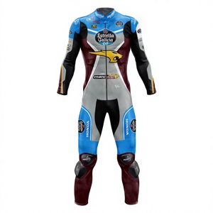 Combinaison de moto Zonda Jack Miller respirante pour adulte, homologuée CE, en cuir véritable, pour piste/conduite - Product Image 1
