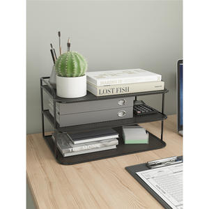 Organisateur de fichiers de bureau en métal Lida, plateau à documents à 3 niveaux, support de rangement de bureau, classeur - Product Image 4