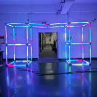 Luci LED a Tunnel Cubico con Design a Colori Cangianti, Luci da Palco per DJ, Tubo LED RGB DMX 3D